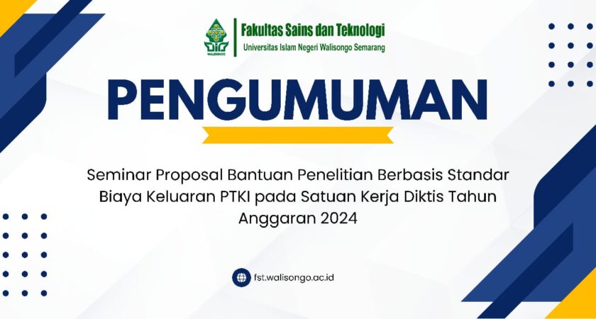 Pengumuman Seminar Proposal Bantuan Penelitian Berbasis Standar Biaya Keluaran PTKI pada Satuan Kerja Diktis Tahun Anggaran 2024